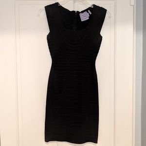 HERVE LEGER signature black bandage dress